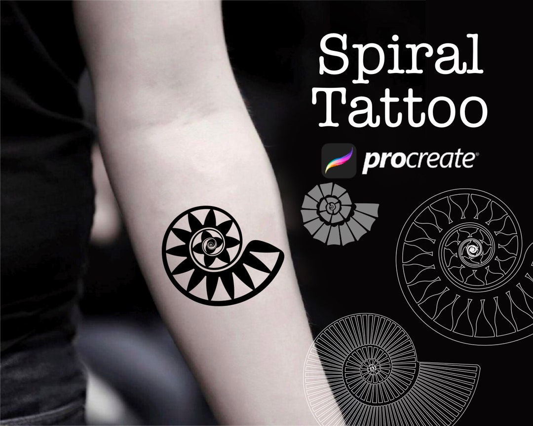 100 Procreate Spiral Tattoo Stamps, Procreate Helix Tattoo Brushes