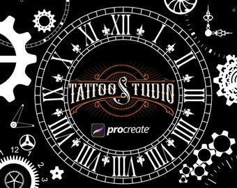 Tattoo Procreate Brush Set: 100 Stempel, Schablonen (Digitaler Download)