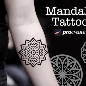 100 Procreate Mandala Stamp Brushes -  mandalas for proceate, tattoo stencil, ipad brushset, procreate tattoo design