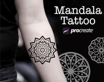 Procreate Mandala Tattoo Stamps | 100 Stencil Brushes for iPad