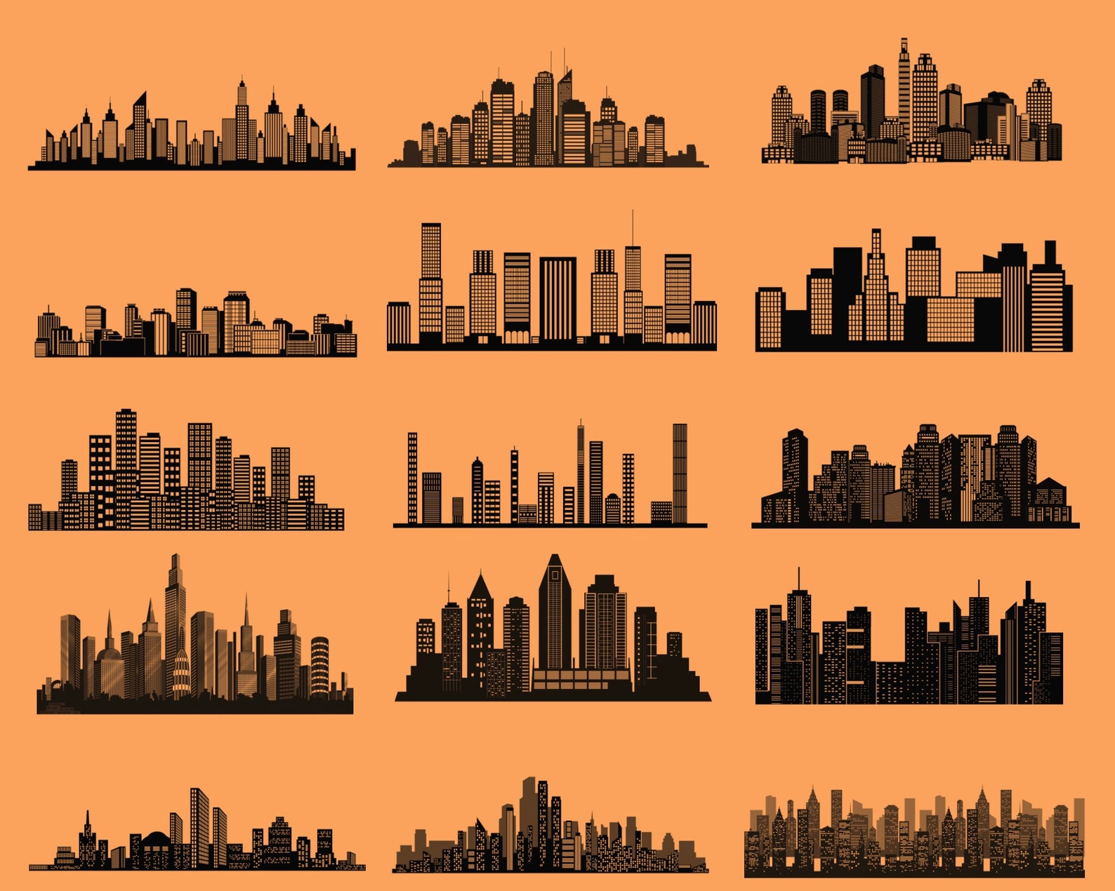 130 Procreate Cityscapes Brushes Bundle City Skyline Brush Etsy