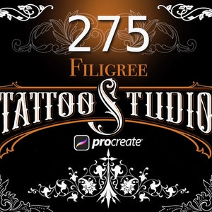275 Filigree Tattoo Art Procreate Stamps: Stencils & Brushes