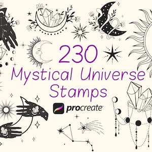 230 Mystical Moon Procreate Stempel: Celestial, Hexerei & Magie