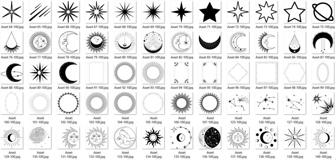 230 Mystical Moon Procreate Stamps: Celestial, Witchcraft & Magic - Etsy