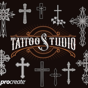 110 Procreate Tattoo Cross Stamps, Procreate Tattoo cross Stencils, Procreate Tattoo Stamps, Procreate Stamps, Procreate Brushes