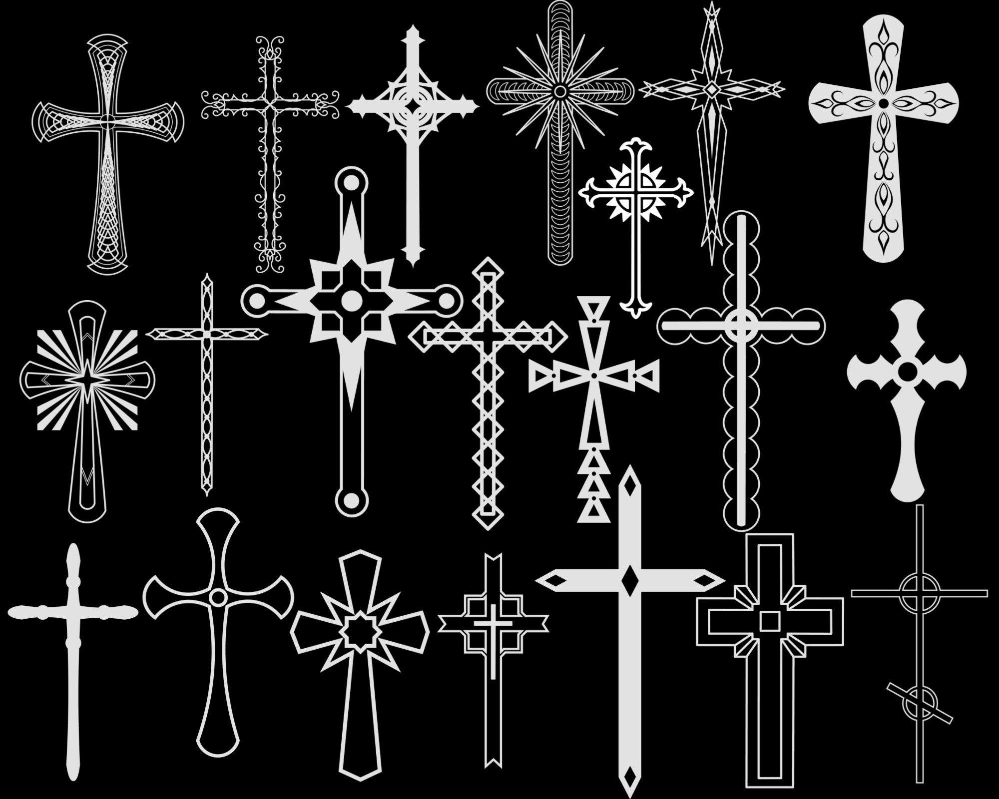 110 Procreate Tattoo Cross Stamps Procreate Tattoo Cross | Etsy