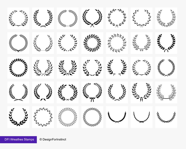 123 Procreate Floral Wreath Stamps | Flower Brush Set (digital Download ...