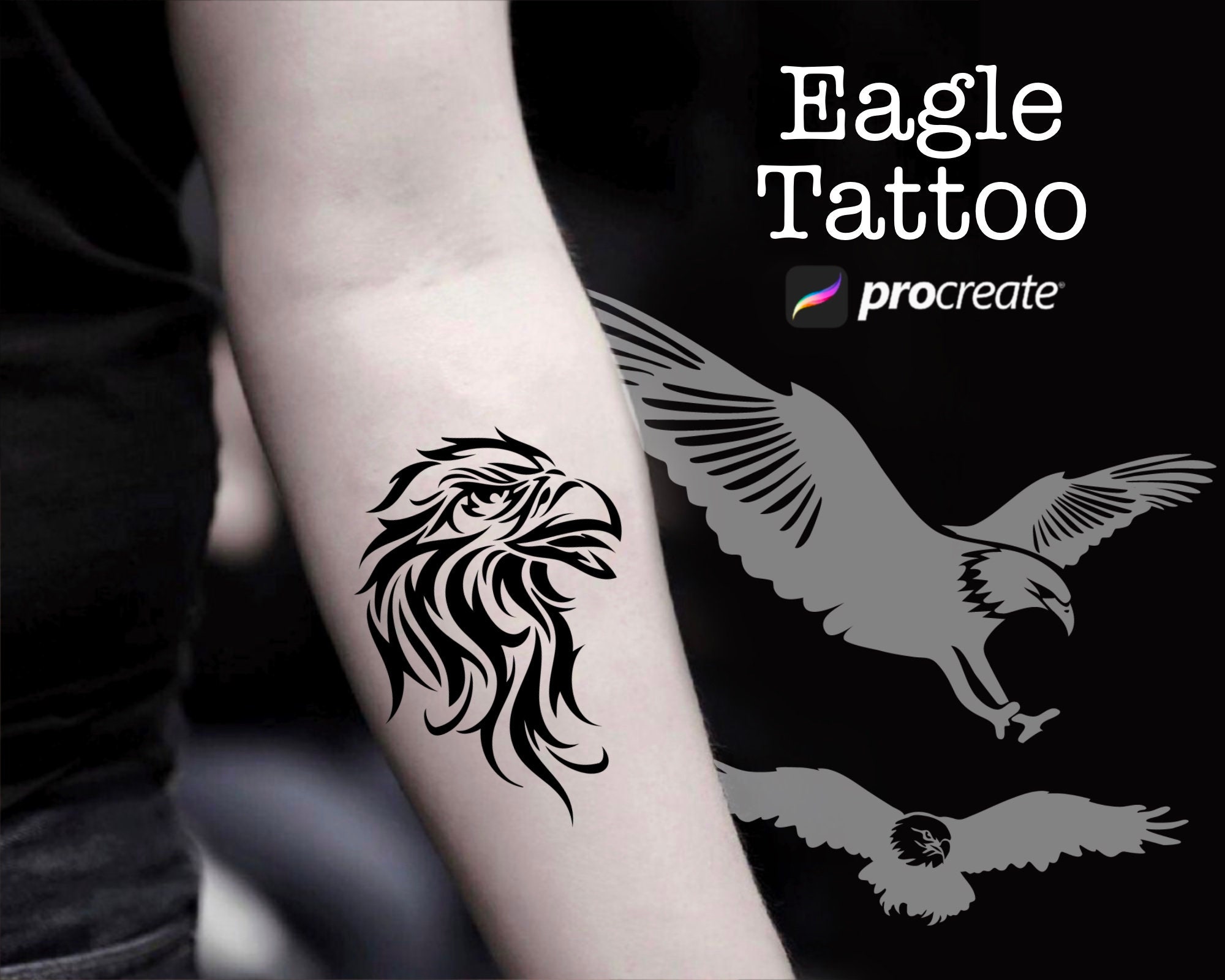 Eagle and Snake American Traditional Temporary Tattoo by Toddler Tattoos