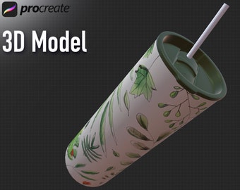 Design your own tumbler! Procreate 3D thumbler model...