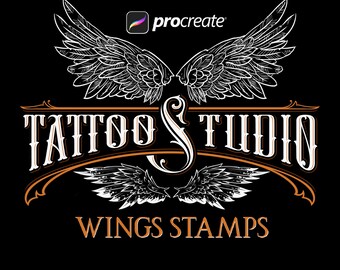 Tampons 100 Wings Procreate, pinceaux de tatouage (téléchargement numérique)