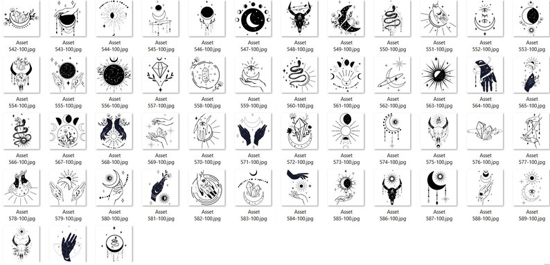 230 Mystical Moon Procreate Stamps: Celestial, Witchcraft & Magic - Etsy