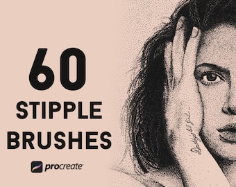 60 pinceles de sombreado punteado para Procreate: Arte del tatuaje (Descarga digital)