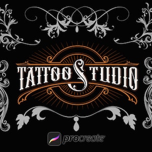 Filigree Ornament Procreate Brushes: Tattoo Stamp Mega Pack (Digital Download)