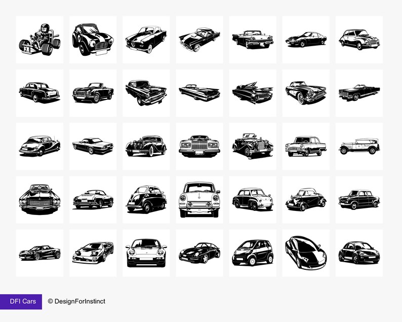 Car Stamp Brushes Procreate Retro Cars Stamps Modern & Etsy