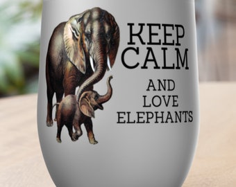 Keep Calm And Love Elephants Tumbler