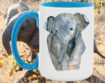Baby Elephant Accent Mug