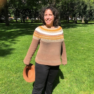 Iris crochet sweater PDF pattern,