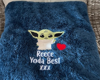 Baby Yoda Throw-Baby Yoda Gift-Christmas Gift-Birthday Gift-Personalised Gift-Gifts-Gifts for him-Gifts for her-Gifts for children-Baby Yoda