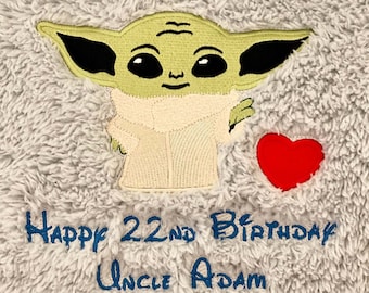 Baby Yoda Throw-Baby Yoda Gift-Christmas Gift-Birthday Gift-Personalised Gift-Gifts-Gifts for him-Gifts for her-Gifts for children-Baby Yoda