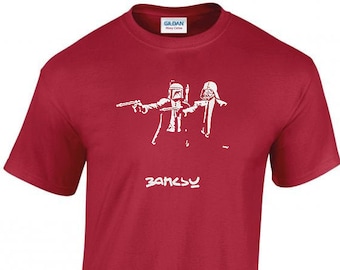 Embroidered Banksy Pulp Fiction Star Wars T-Shirt