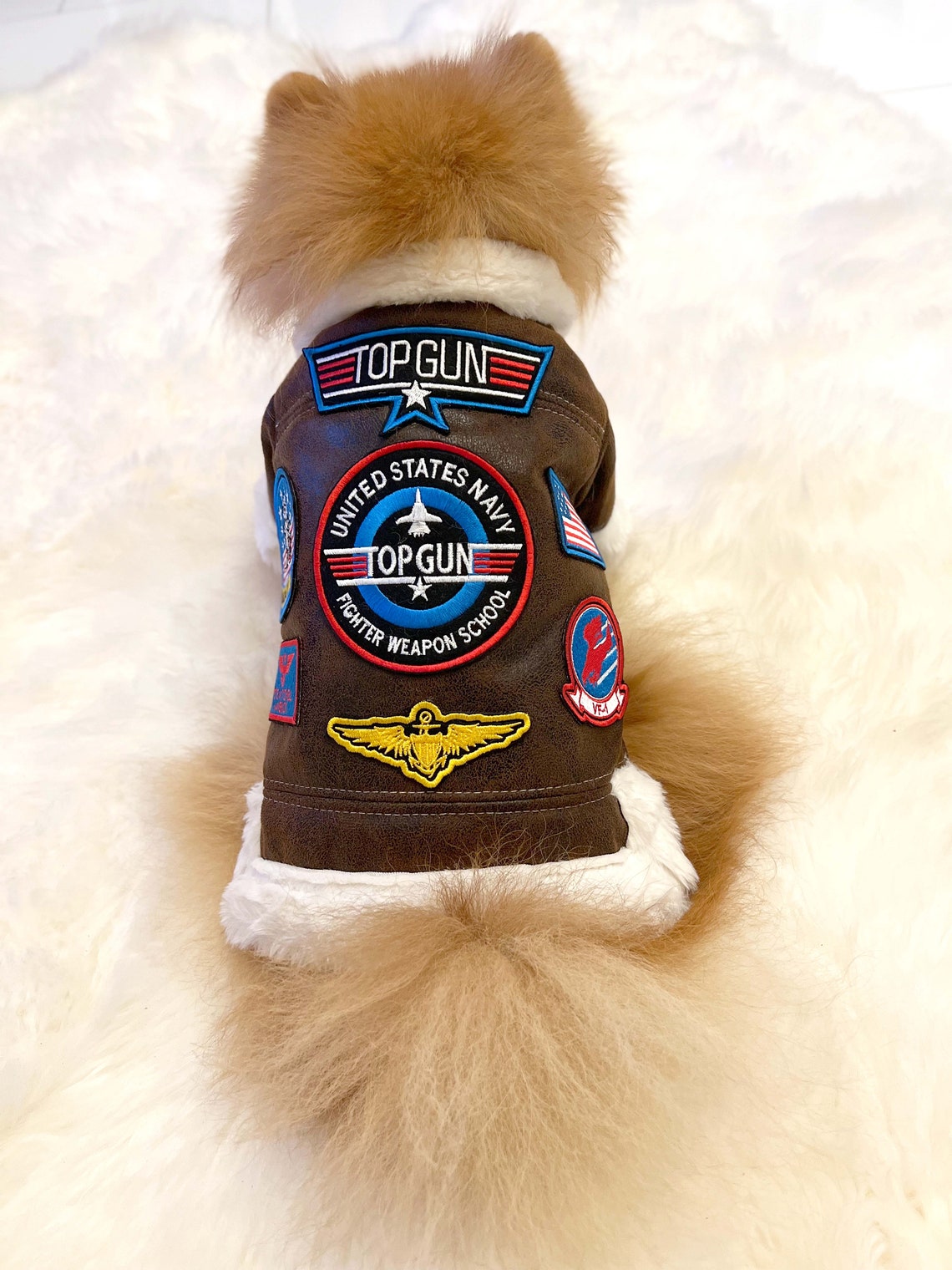 Top Gun Maverick/top Gun Leather Dog Jacket/dog Jacket/pet Etsy