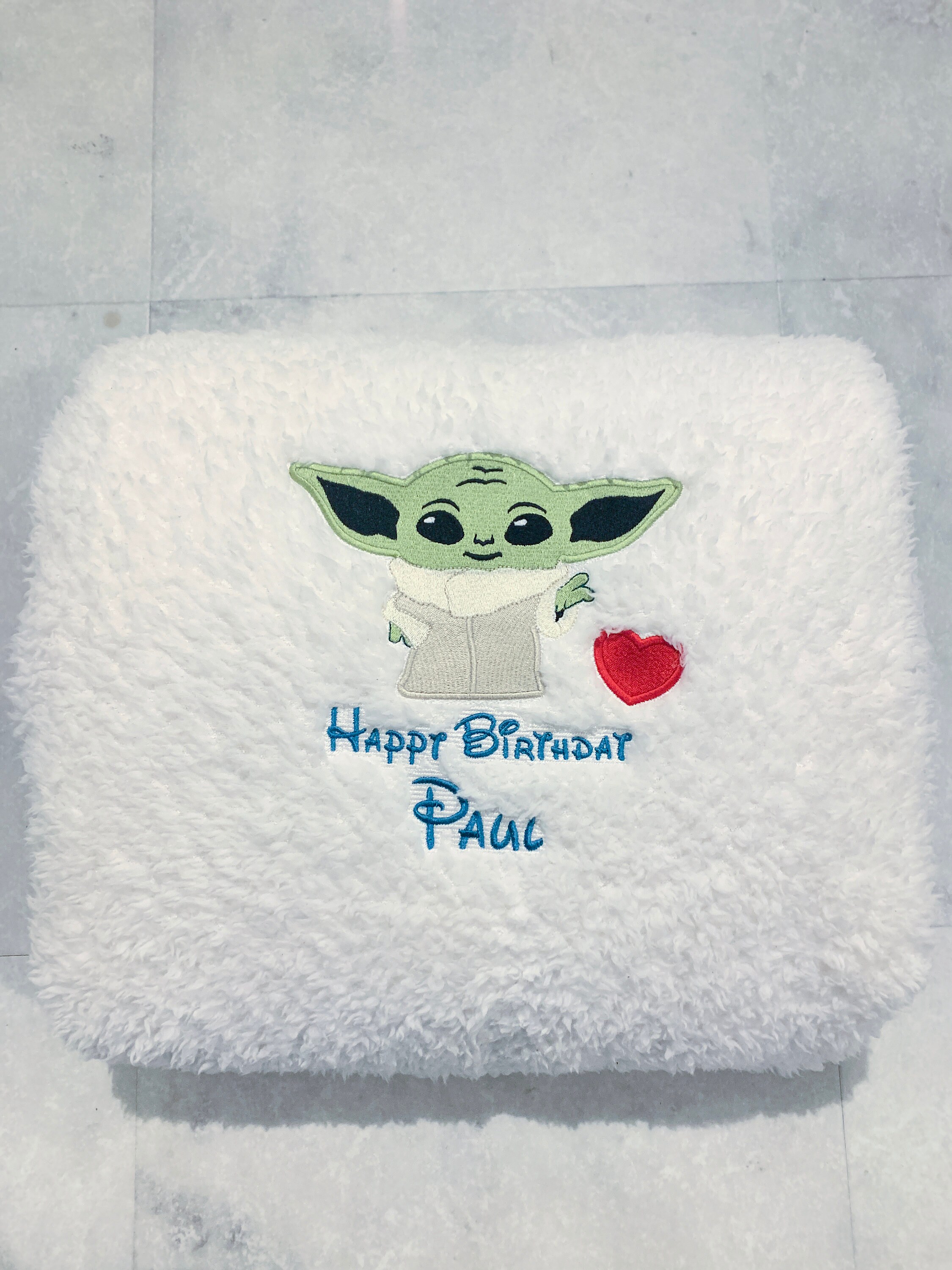 Baby Yoda Blanket/Baby Yoda Throw/The Child/Embroidered Teddy Etsy