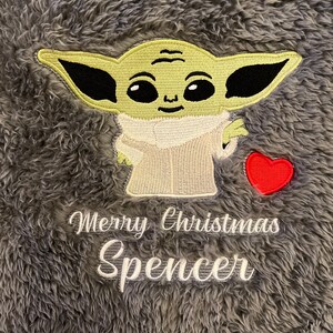 Baby Yoda Throw-Baby Yoda Gift-Christmas Gift-Birthday Gift-Personalised Gift-Gifts-Gifts for him-Gifts for her-Gifts for children-Baby Yoda image 2