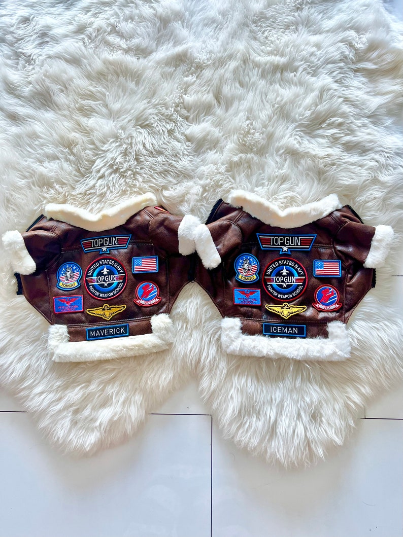 Top Gun Maverick/top Gun Leather Dog Jacket/dog Jacket/pet Etsy