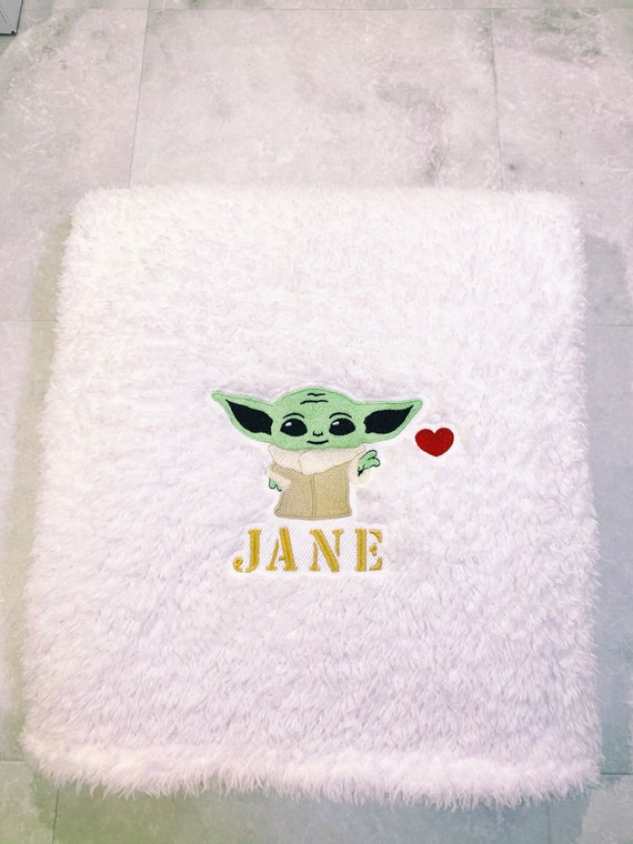 Baby Yoda Blanket/Baby Yoda Throw/The Child/Embroidered Teddy Etsy