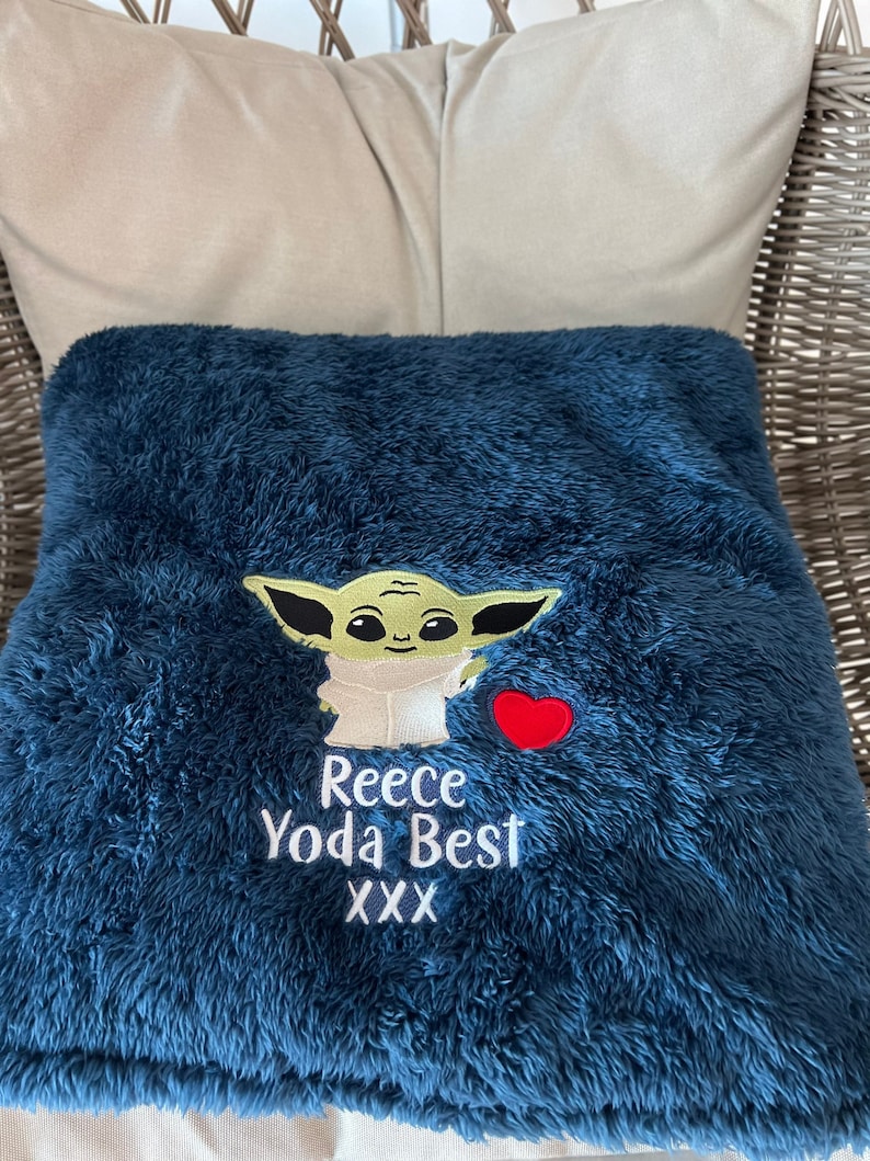 Baby Yoda Throw-Baby Yoda Gift-Christmas Gift-Birthday Gift-Personalised Gift-Gifts-Gifts for him-Gifts for her-Gifts for children-Baby Yoda image 1
