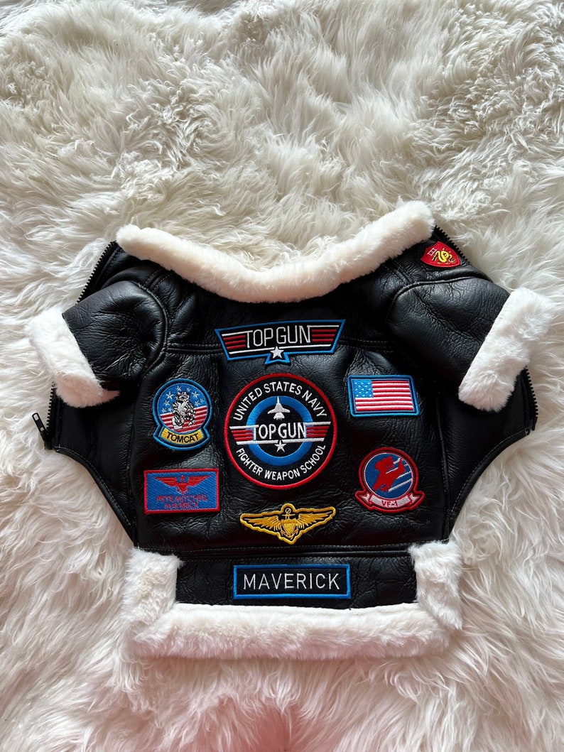 Top Gun Maverick/top Gun Leather Dog Jacket/dog Jacket/pet Etsy