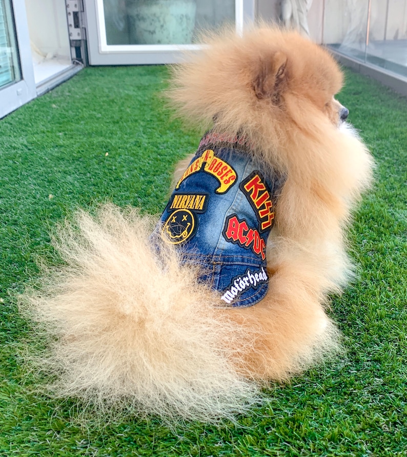 Rock Jeans Hundejacke Metal/Rock Denim Hundejacke Patch Hundejacke Haustier Liebhaber Geschenk Hundeweste-Weihnachtshund Geschenk-Haustier Geschenk-Denim Weste Bild 4