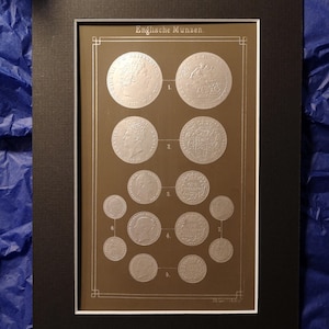 United Kingdom silver coins plate in relief print 1853