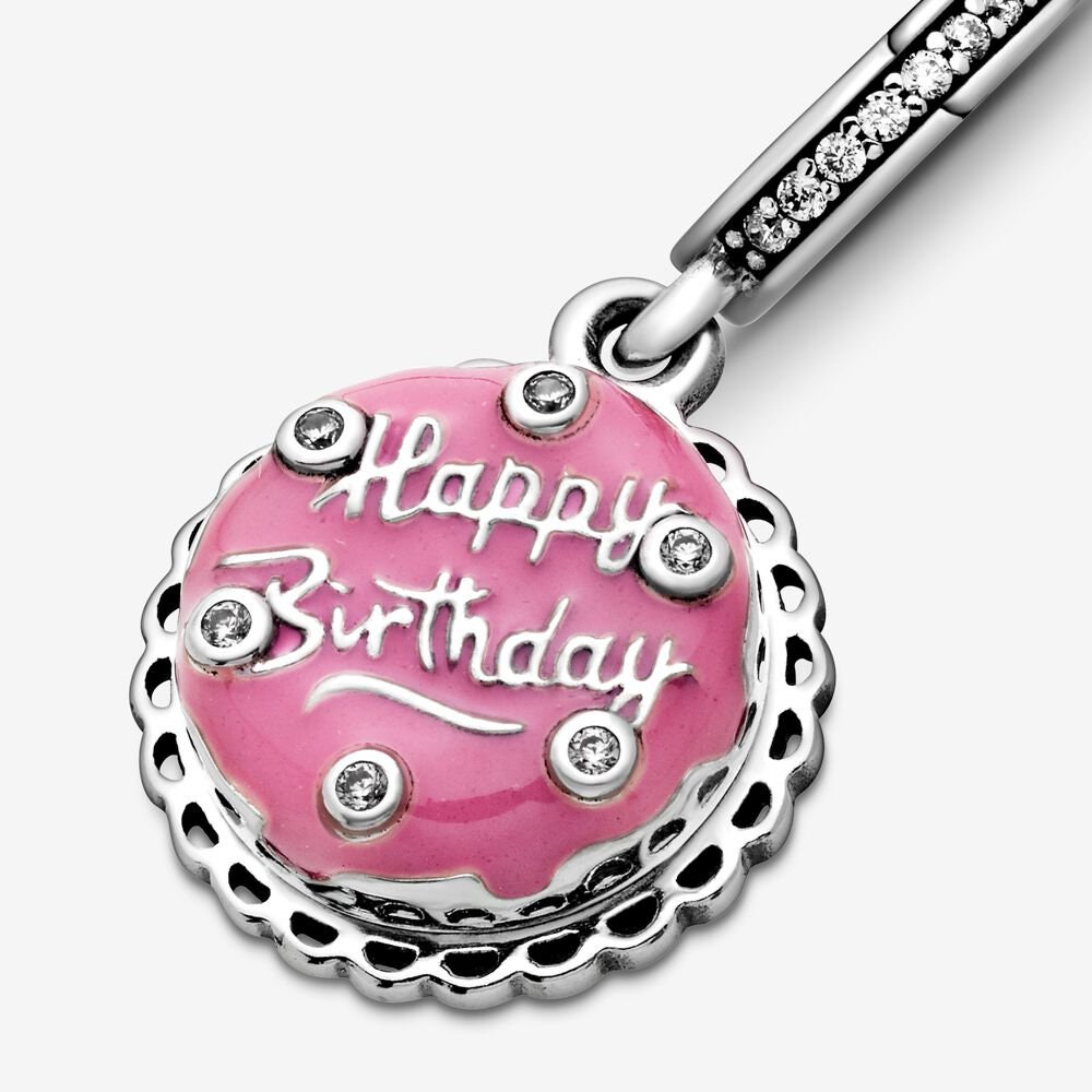 Pandora Charms Pink Birthday Cake Dangle Charm for Pandora Etsy