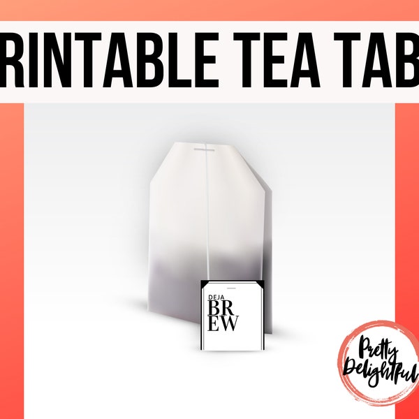 Printable Tea Bag Tabs for Homemade Tea Gifts Art Deco Style