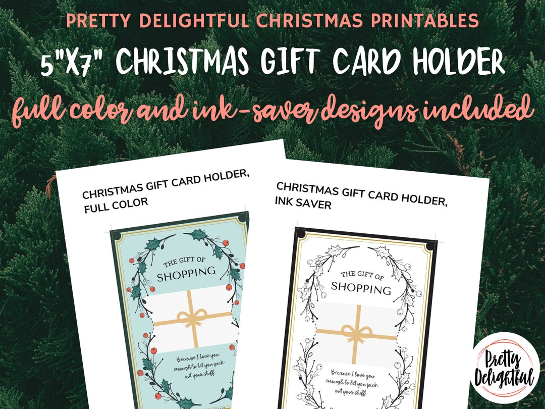 Printable The Gift Of Shopping Christmas Gift Card - Etsy