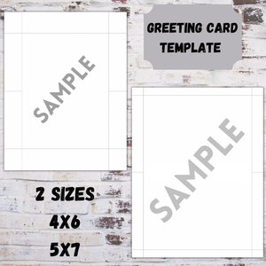 Plantilla de tarjeta de felicitación-Descarga instantánea-5x7-4x6-Retrato-Paisaje-DIY-Haga su propia tarjeta de felicitación-Imprimible-Imprimir en casa-Digital-Plantillas