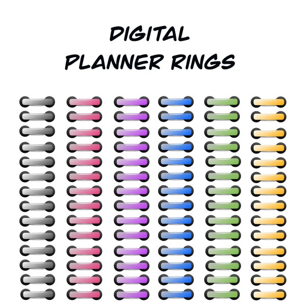 Digital Planner-Binder Rings-Center Rings-Digital Planner-Digital Journal-Instant Download-Digital Download-PNG