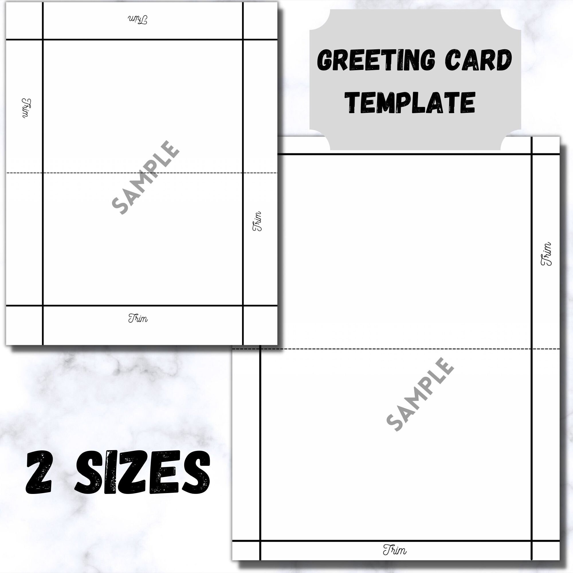 Greeting Card Template instant Download 5x7 4x6 portrait landscape diy 