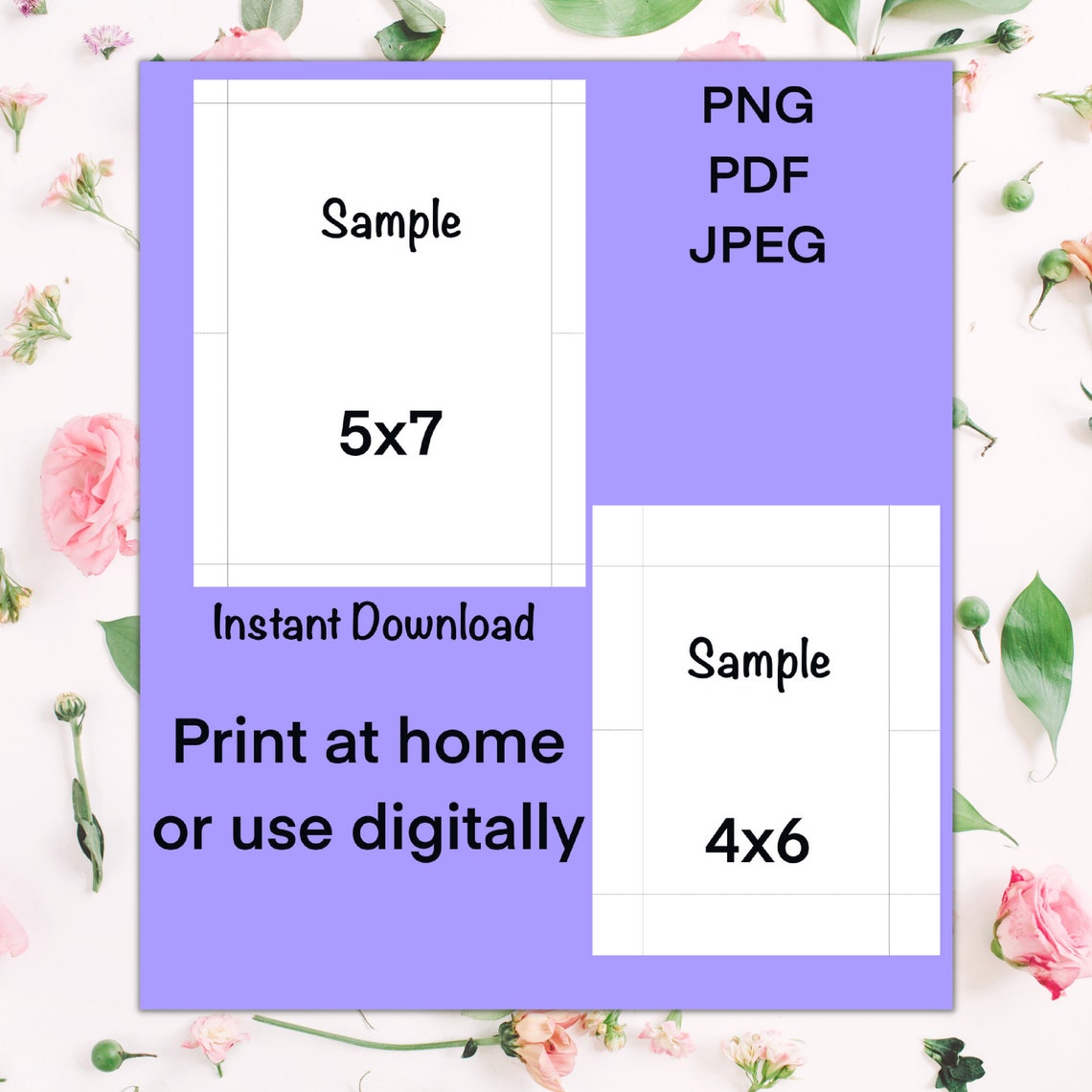 Greeting Card Template-instant Download-5x7-4x6-portrait-landscape-diy ...