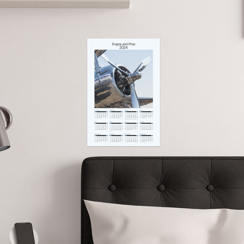 2024 Wall Calendar Aircraft Engine Airplane Décor Airplane Etsy