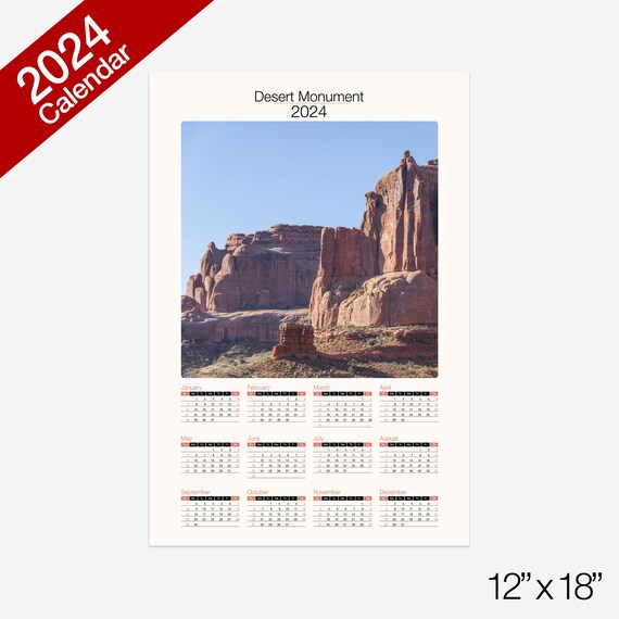 2024 Wall Calendar, Colorful Calendar, Desert Landscape, Colorful  Landscape, Southwest Calendar, Valley of Fire, Desert Wall Décor - Etsy