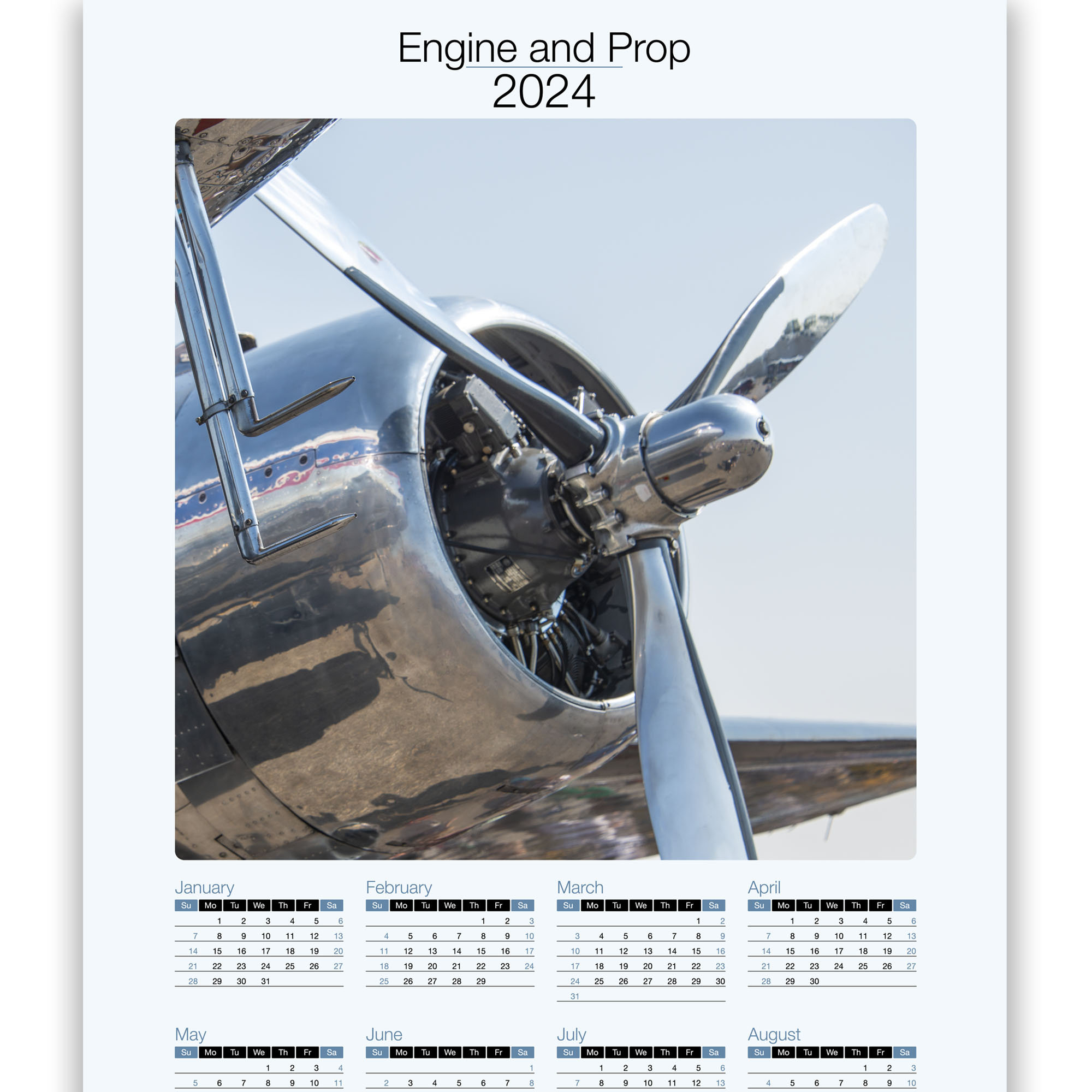 2024 Wall Calendar Aircraft Engine Airplane Décor Airplane Etsy
