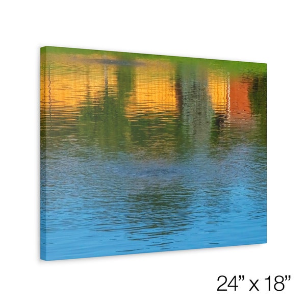 Water Abstract Wall Art - Pond Canvas - Ripples - Abstract Photography - Reflections - Abstract Water Canvas - Colorful Abstract Photo