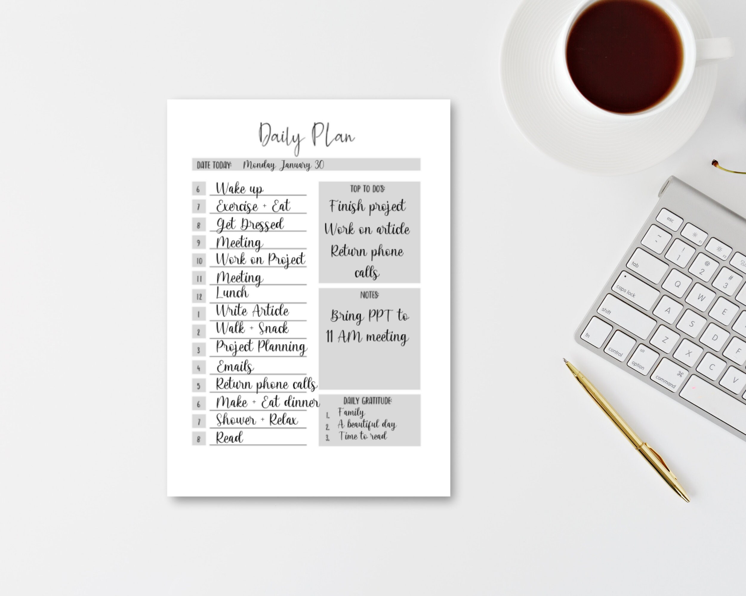 Daily Printable Planning Sheet - Etsy