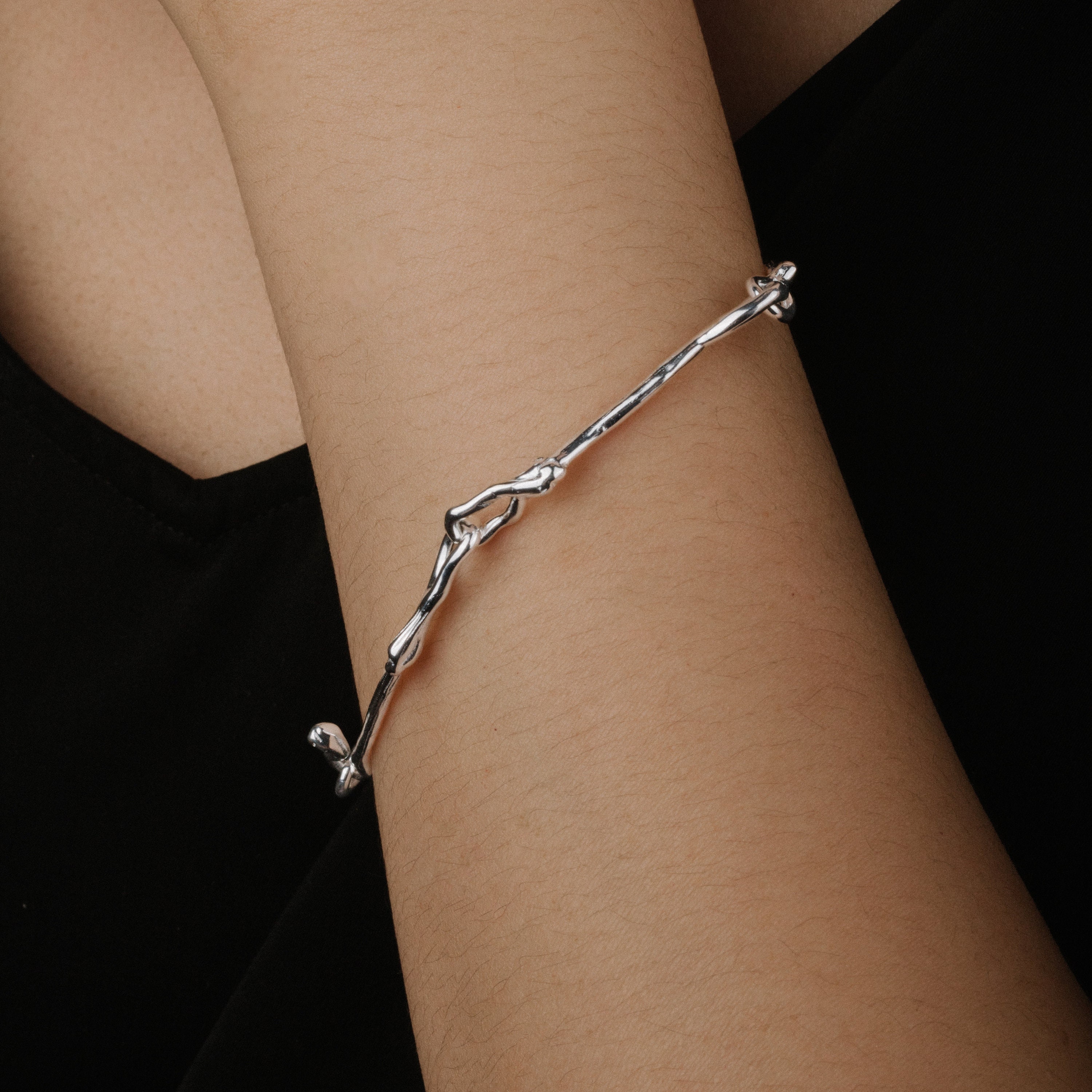 Sterling Silver Branch Bracelet Silver Twig Bangle Branch