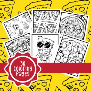 Målarbilder för pizzadagen för vuxna - Utskrivbara målarbilder för barn med pizza - Målarbilder och aktivitetsblad med pizza bild 1