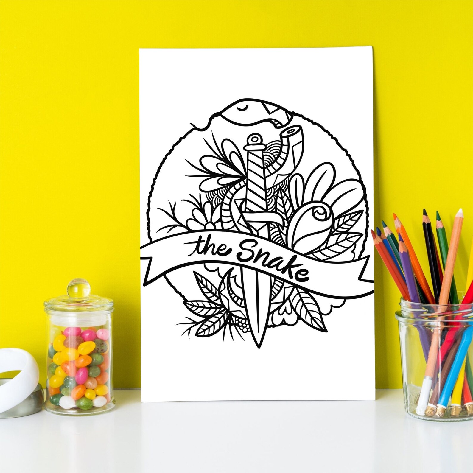 Serpent adult coloring and activity pages Printable Serpent | Etsy