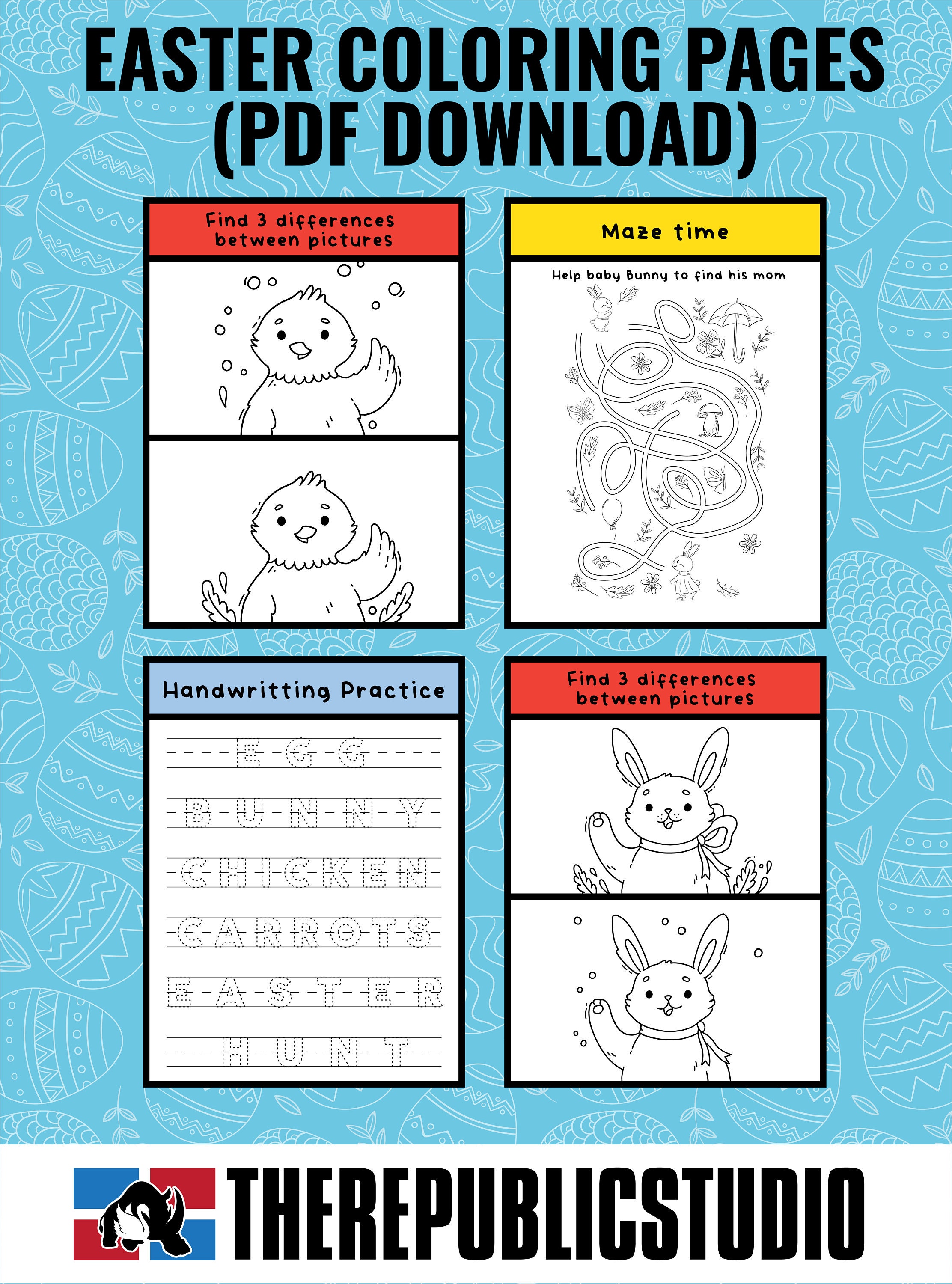 Easter Coloring and Activity Pages for Kids Printable Easter Coloring ...