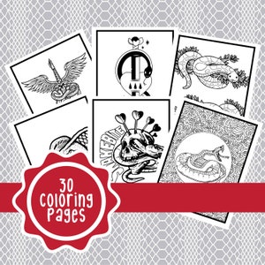 Serpent adult coloring and activity pages - Printable Serpent coloring pages - Serpent coloring and activity sheets